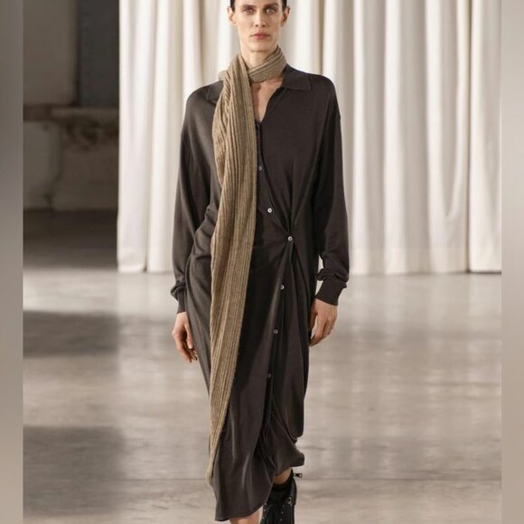 ZARA MULTIPOSITION KNIT DRESS WITH SIDE BUTTONS SIZE S NWT - Picture 1 of 10